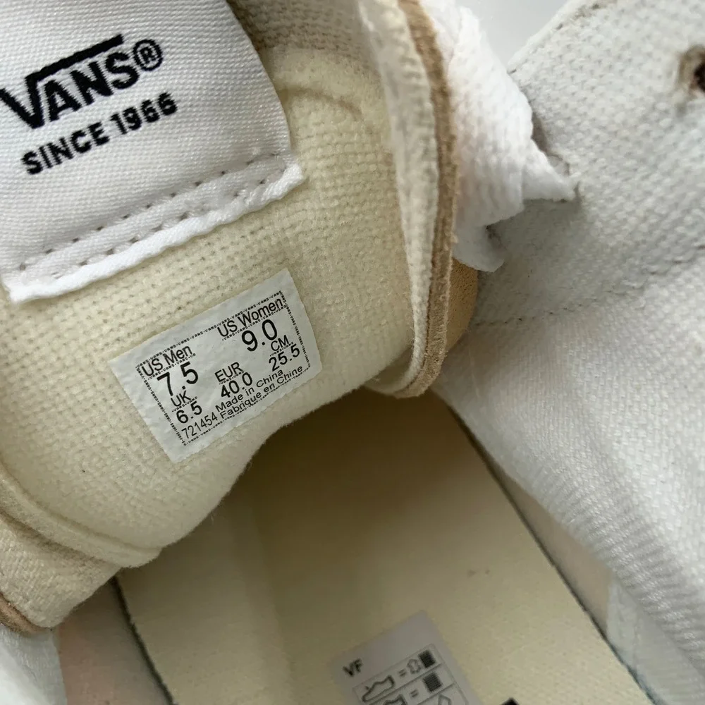 Vans‎ Sk8-Hi High Top Sneakers Tan Suede Canvas Womens 9 Mens 7.5 721454